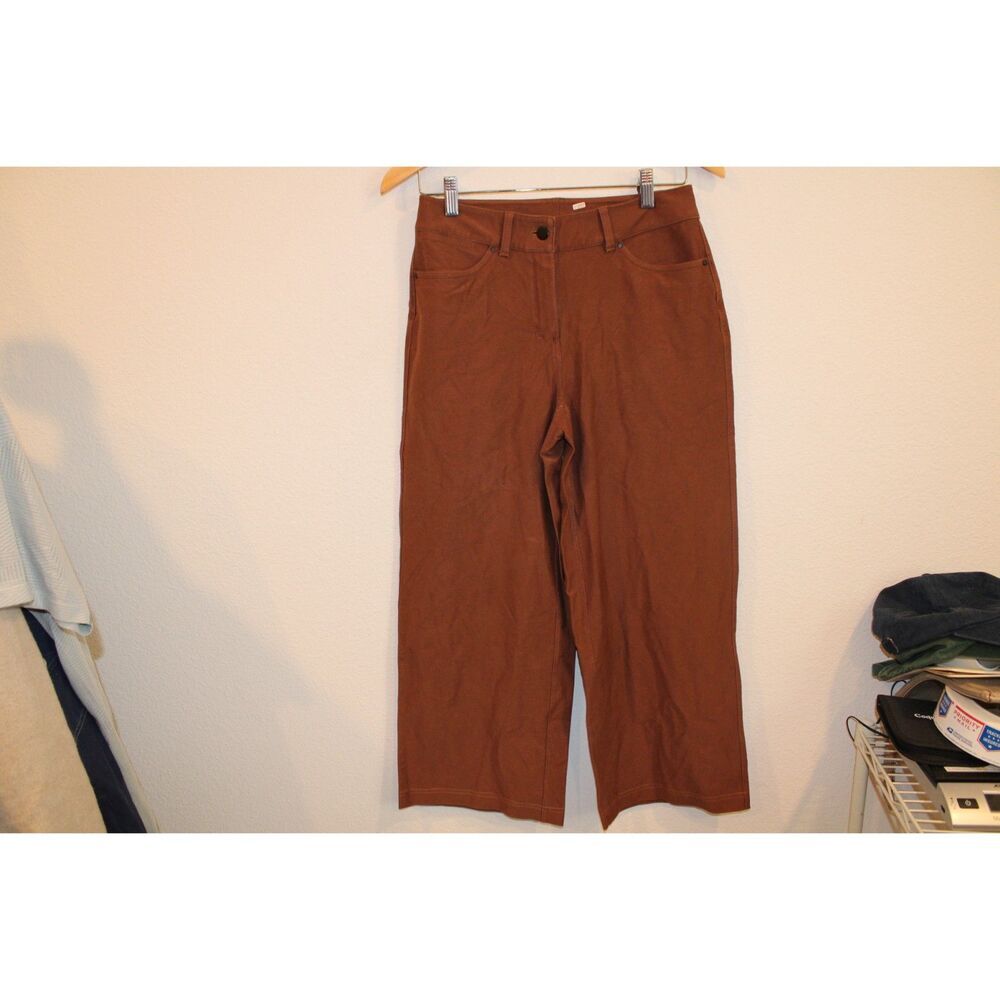 Lululemon city sleek wide leg pants brown size 26 womens